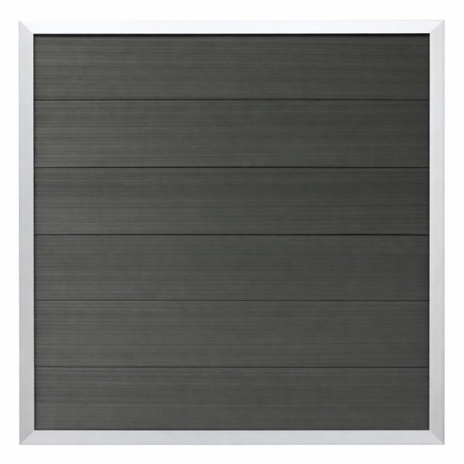 Elephant Schutting Forte Composiet Antraciet met Alu-kleurig Frame 180x180cm